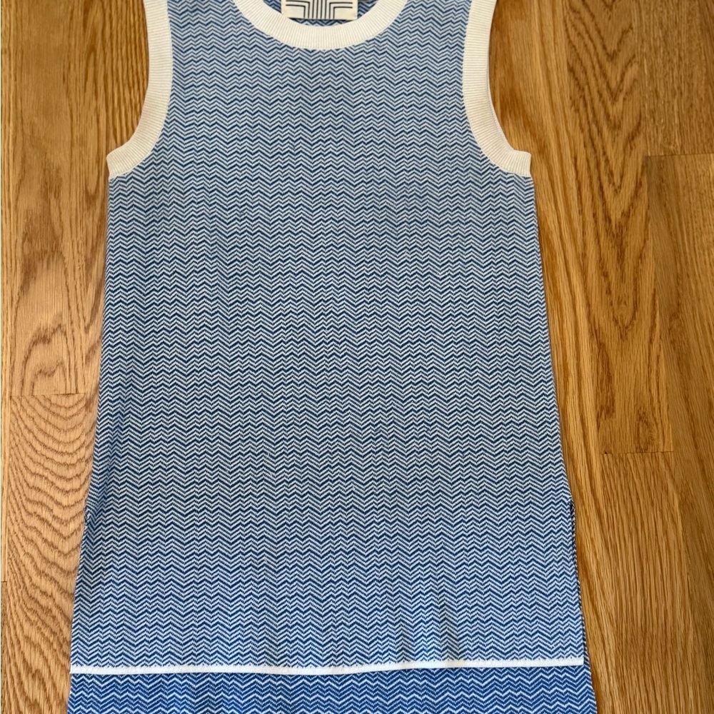 Tory Sport Blue and White Sleeveless Top